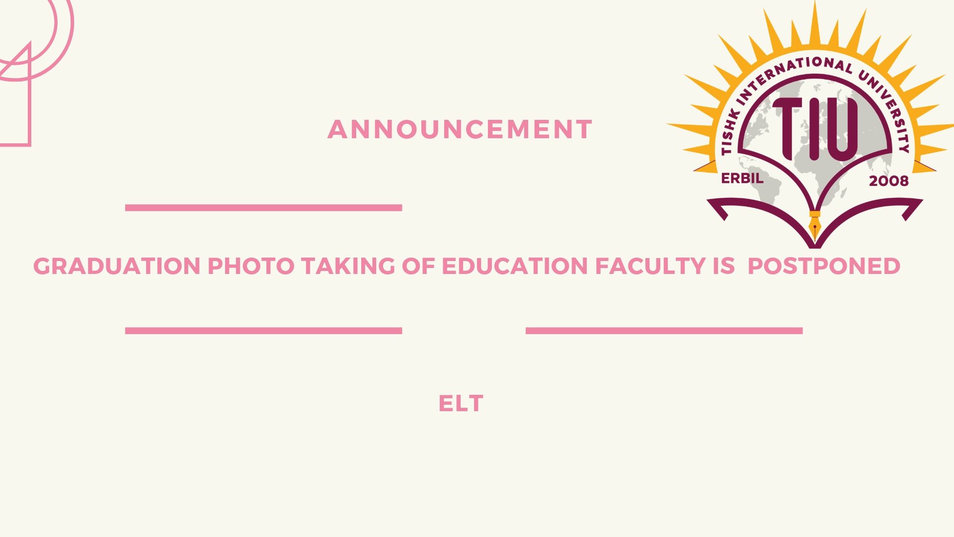 Tishk International University | ELT education Department