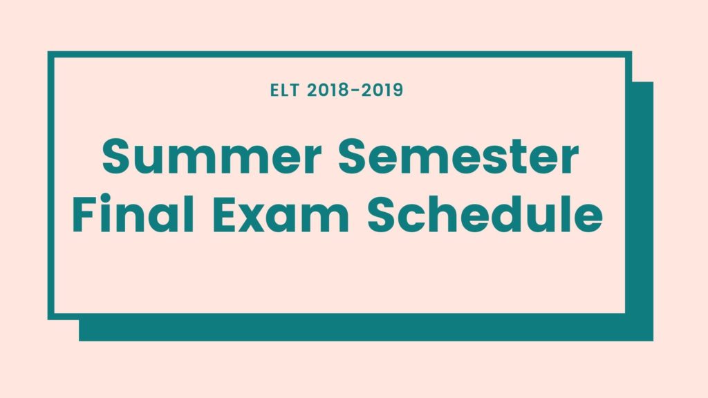 Summer School Final Exam Schedule (1) TIU