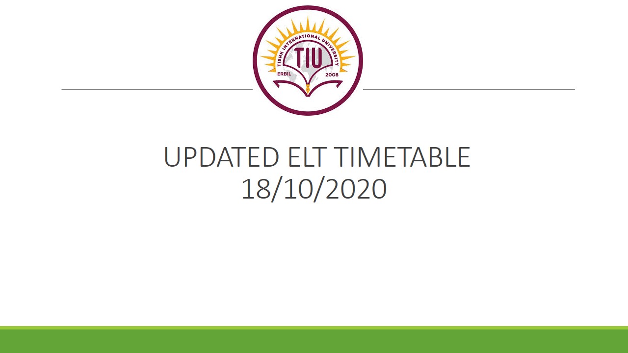 Tishk International University | ELT education Department