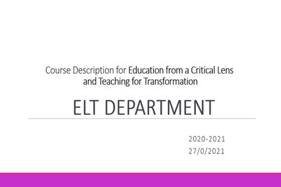 Tishk International University | ELT education Department