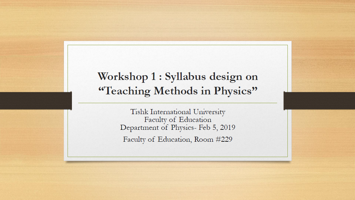 Tishk International University | physic Education Department