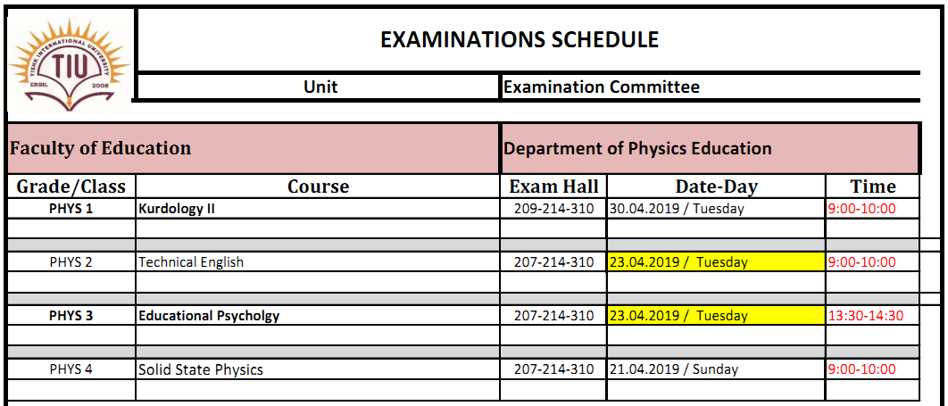 Tishk International University | physic Education Department